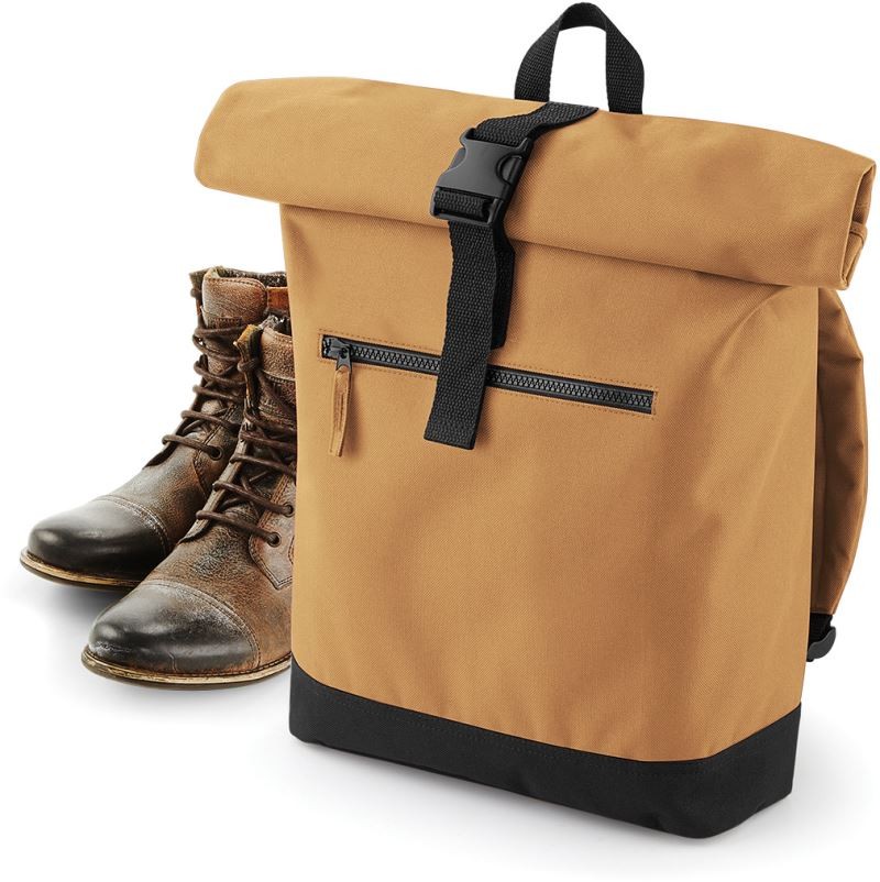 BG855-caramel Roll-Top Backpack BagBase BG855