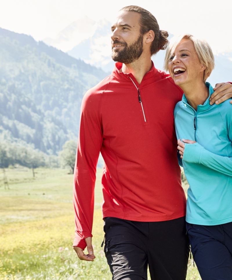 JN788-foto Men's Sport Shirt langarm Half-Zip JN788