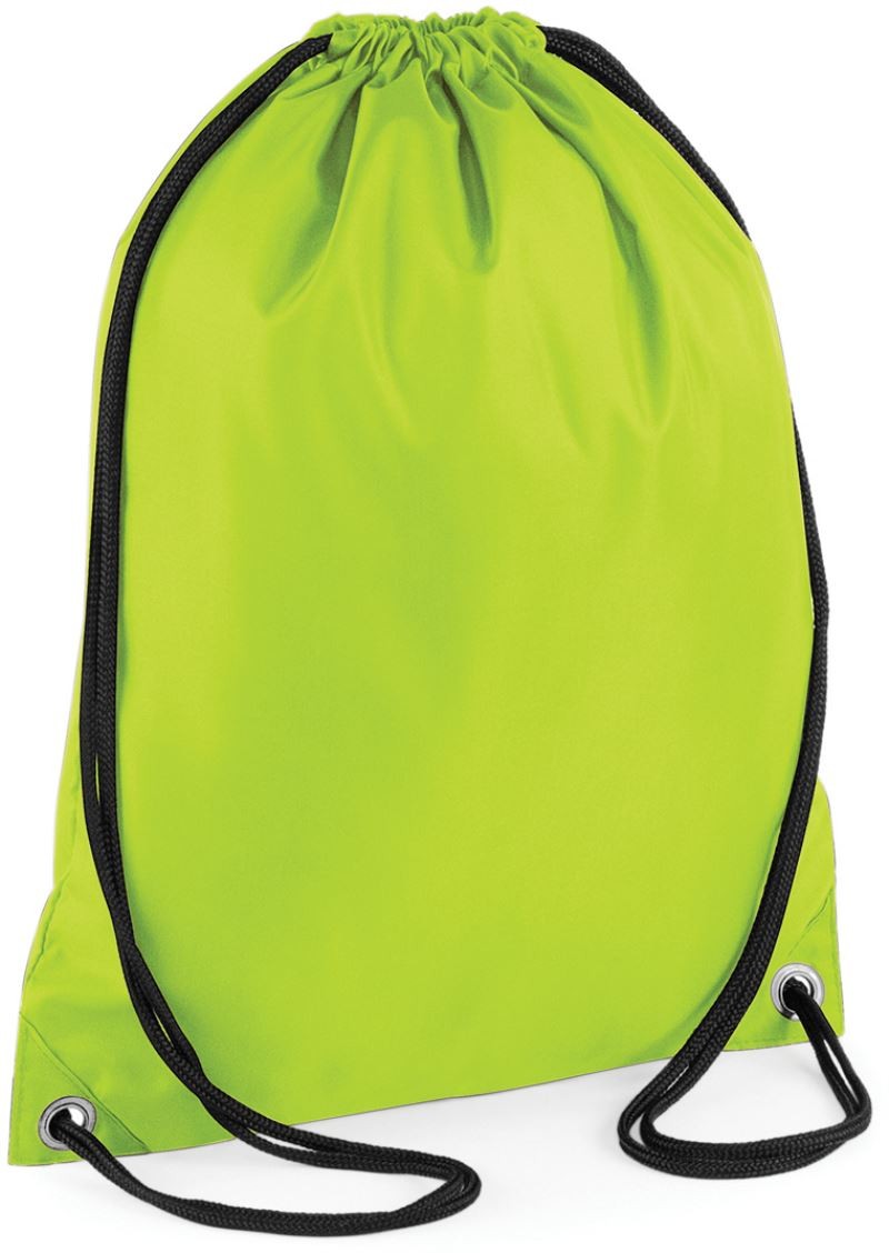 BG5-limegreen Budget Gymsac BagBase BG5