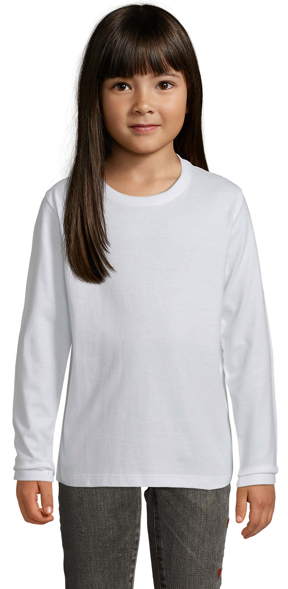 Imperial-Kids-white-Model Imperial Long Sleeve Kids T-Shirt Sol's 2947