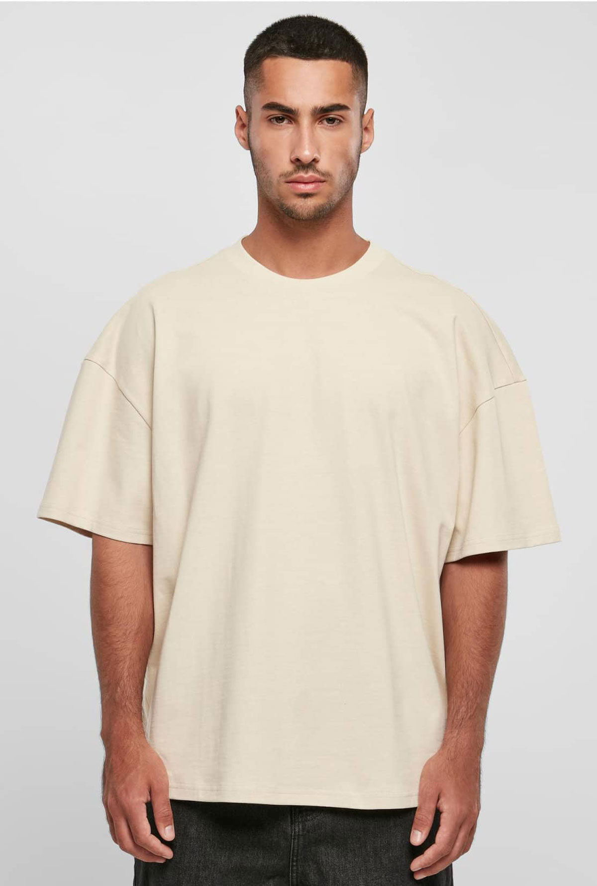 BY163-Sand-Foto Ultra Heavy Cotton Box Tee Build Your Brands BY163