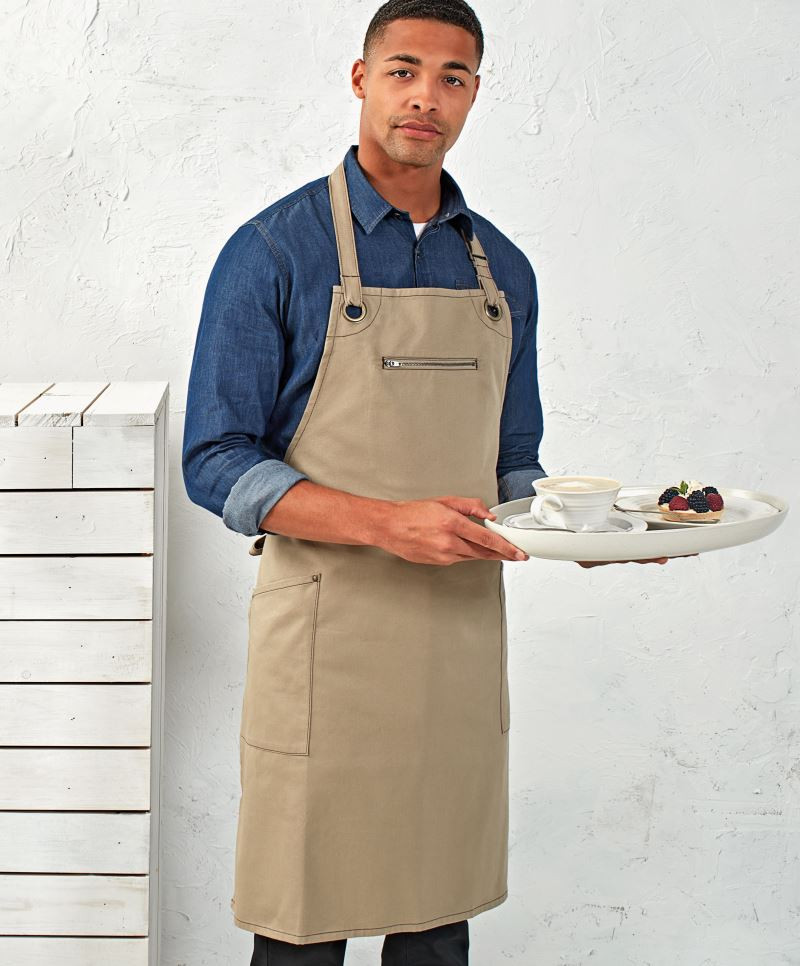 PR121-foto Bib apron with side pockets „Barley" Premier PR121