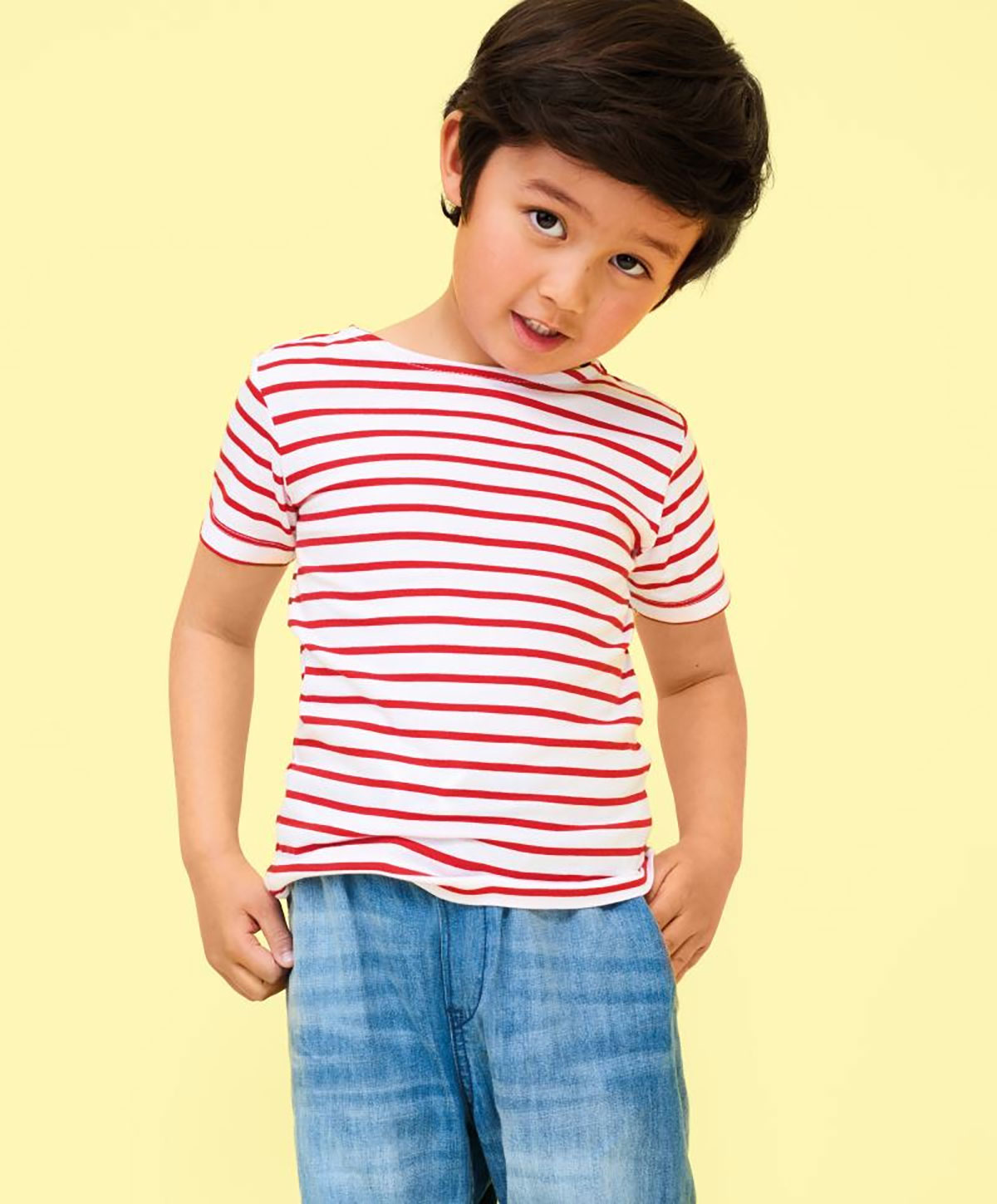 Kids´ Round Neck Striped T-Shirt Miles Sol's 1400