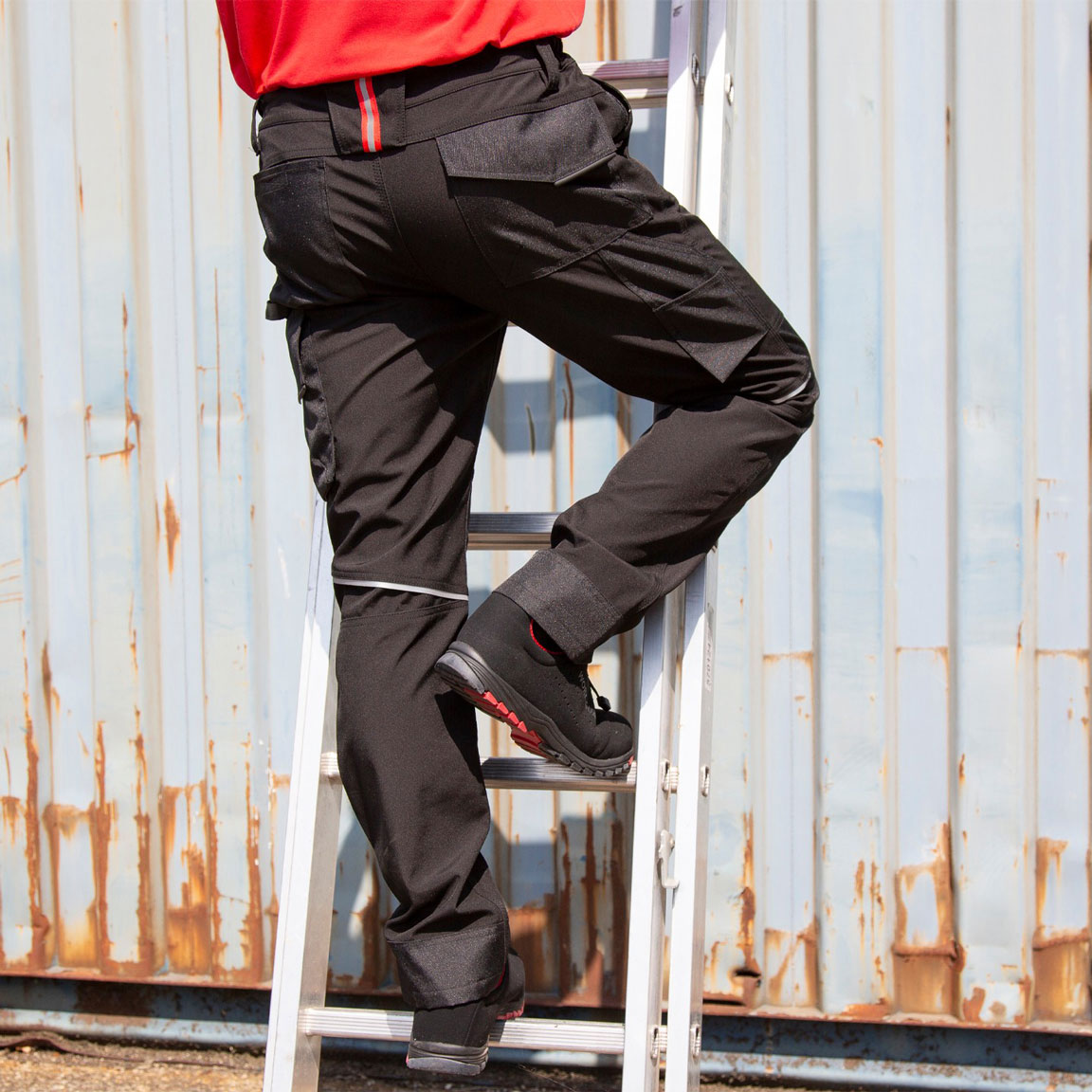 R473X_lifestyle3 Slim Fit Soft Shell Work Trouser WorkGuard RT473