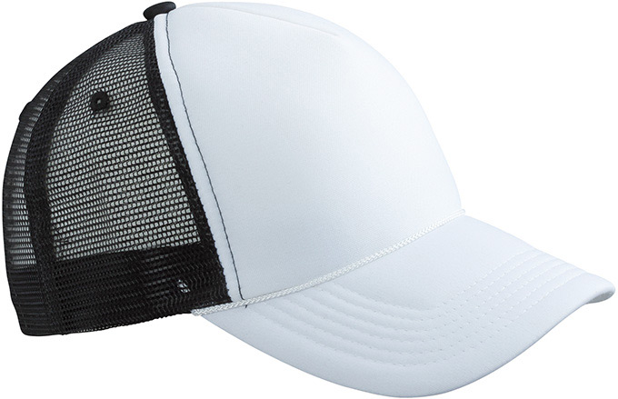 MB6550-white-black 5 Panel Retro Mesh Cap Myrtle Beach MB6550
