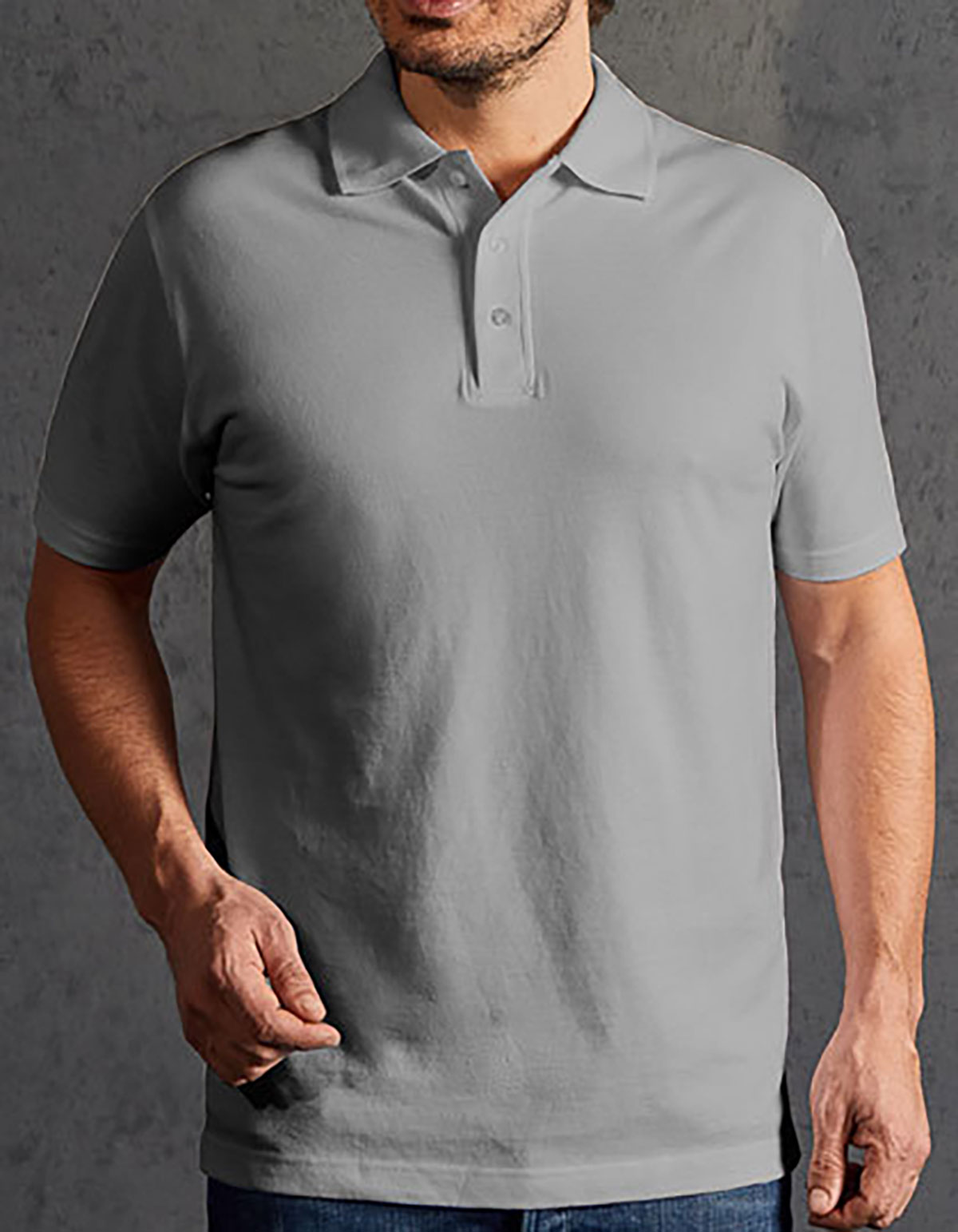 E4040-newlightgrey1 Men`s Premium Polo Promodoro 4040