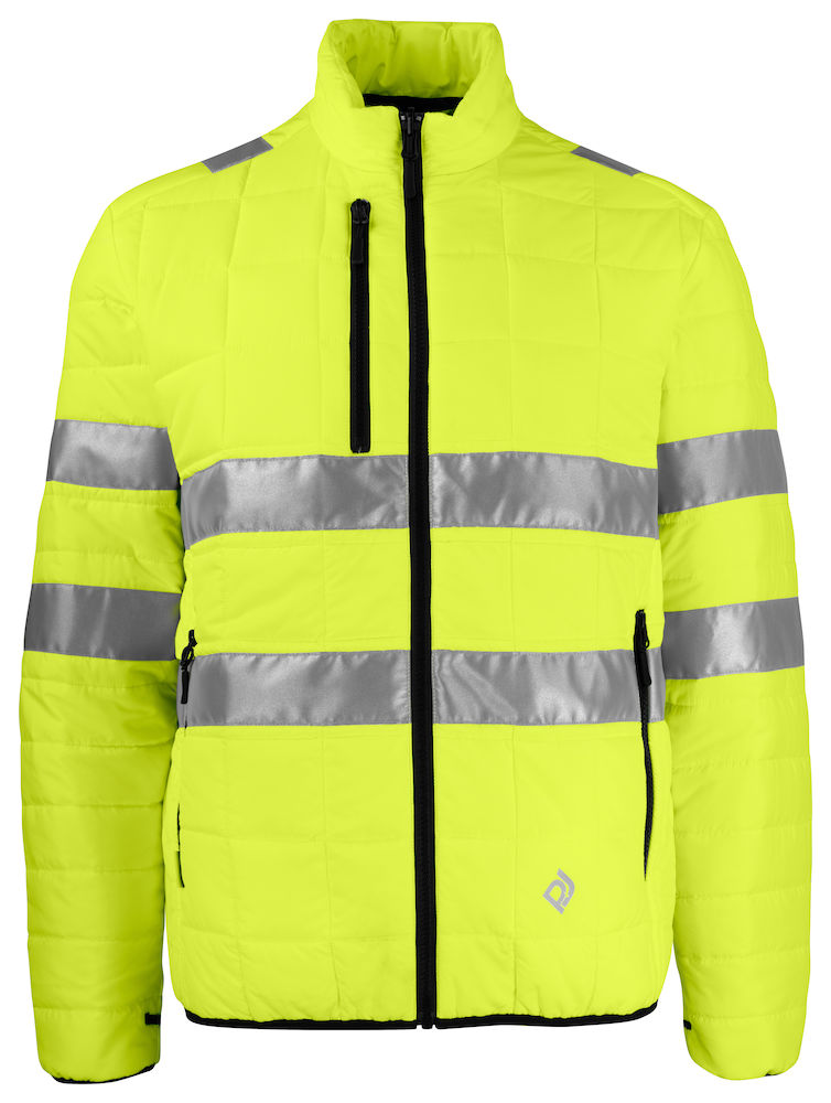 6444-gelb-schwarz ProJob 6444 Gesteppte Leichte Jacke - Zip-in Innenjacke EN ISO 20471 Klasse 3