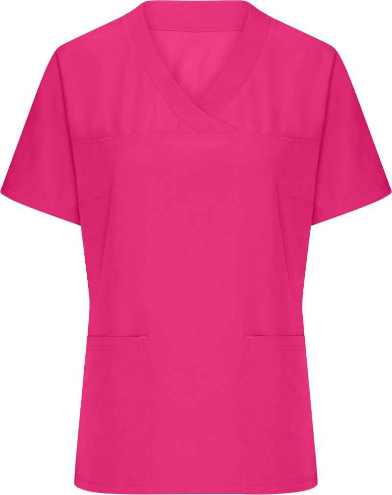 JN3103-pink Ladies V-neck stretch tunic James & Nicholson JN3103