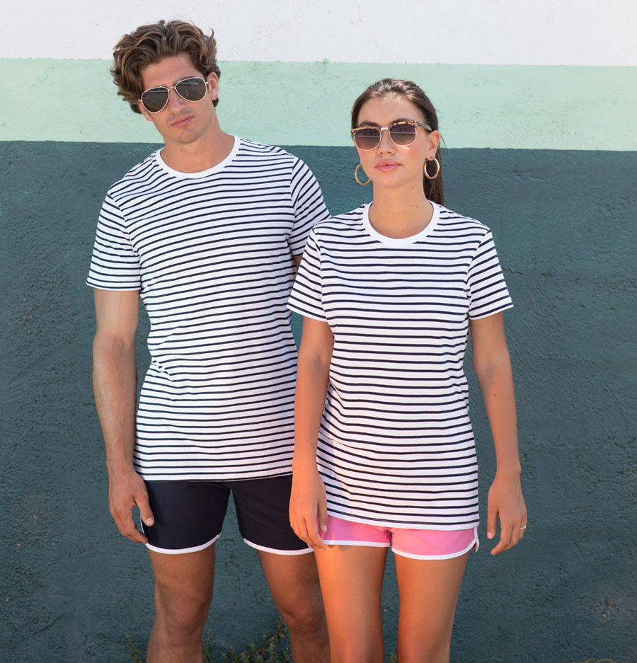 SF202_WHITEOXFORDNAVY_20_01 Unisex Striped T Skinnifit SF202
