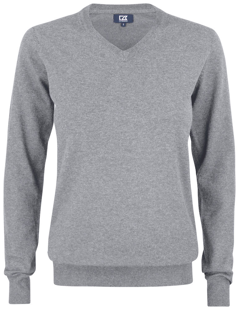 Oakville-v-neck-ladies-grey-melange grey melange