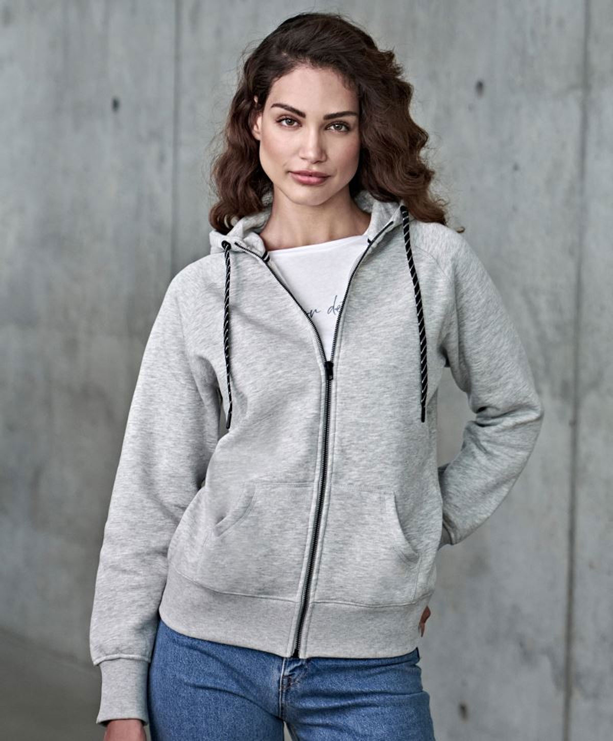 5436-foto Damen Kapuzen Sweatjacke Tee Jays 5436