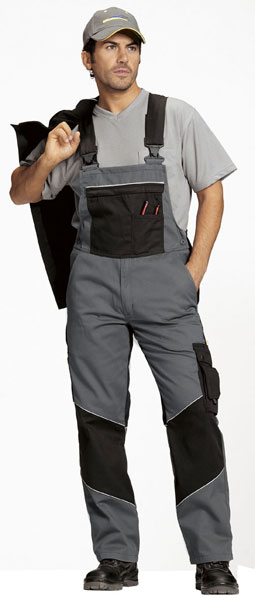 Latzhose1125_gs grau/ schwarz