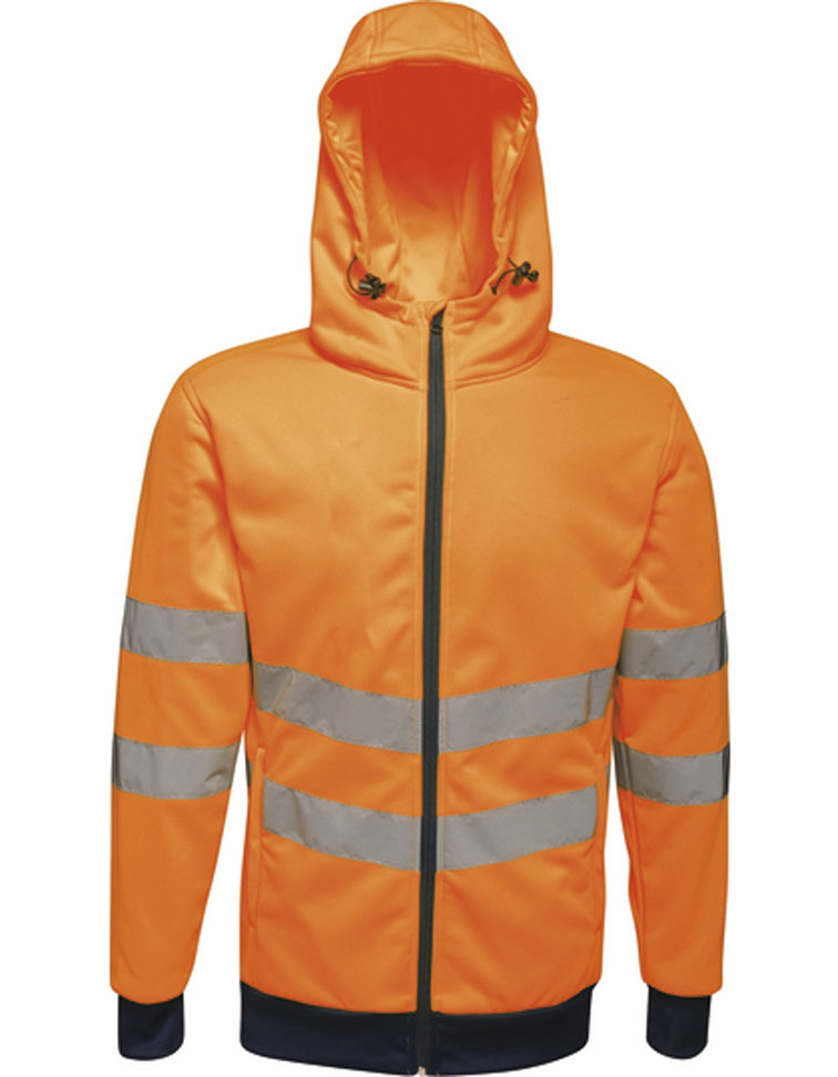 RG4710-orange Hi-Vis Pro FZ Extol Stretch Hoodie Regatta RG4710