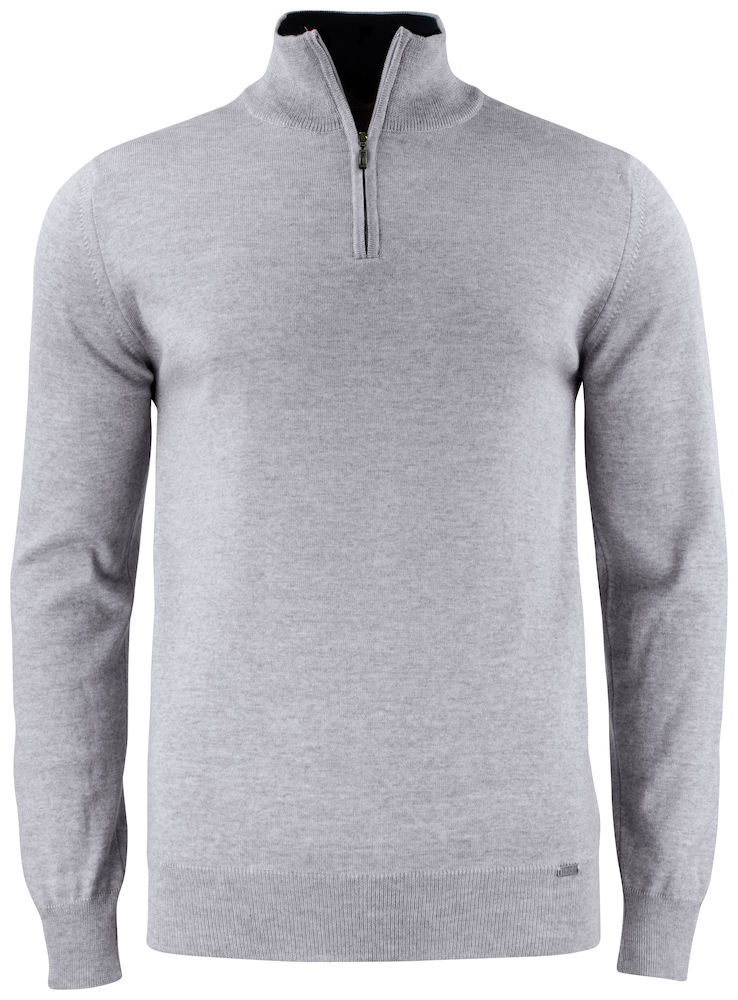 Everett-half-zip-sweater-grey-melange grey melange