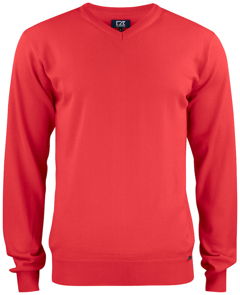Everett-V-neck-men-red red