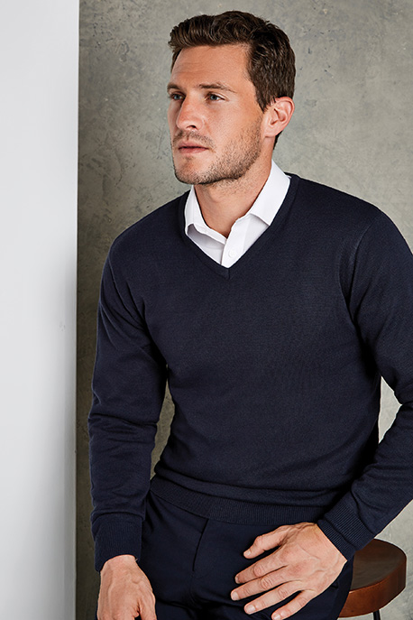 KK352-5-458x1101 Classic Fit Arundel V-Neck Sweater Kustom Kit K352
