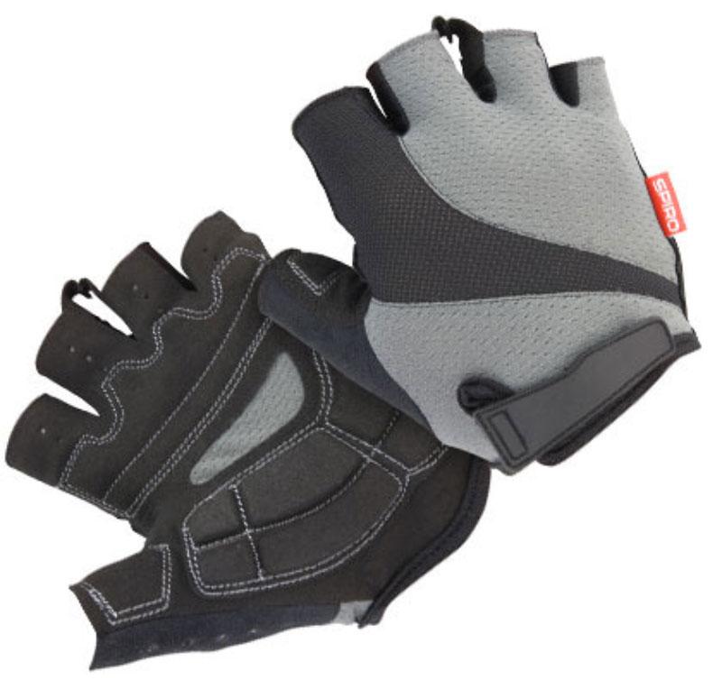 RT257-grey-black Unisex BIKEWEAR Short Gloves Spiro RT257