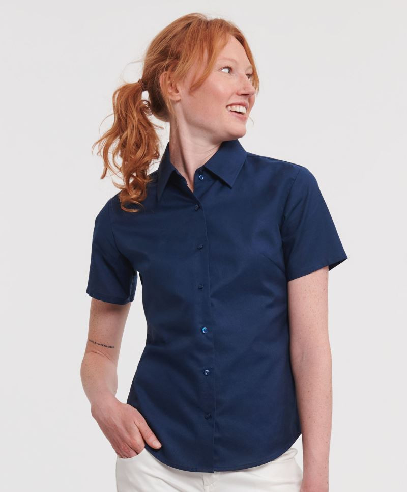 Russell 933F Blouse Oxford manches courtes facile d'entretien Russell 933F Blouse Oxford manches courtes facile d'entretien