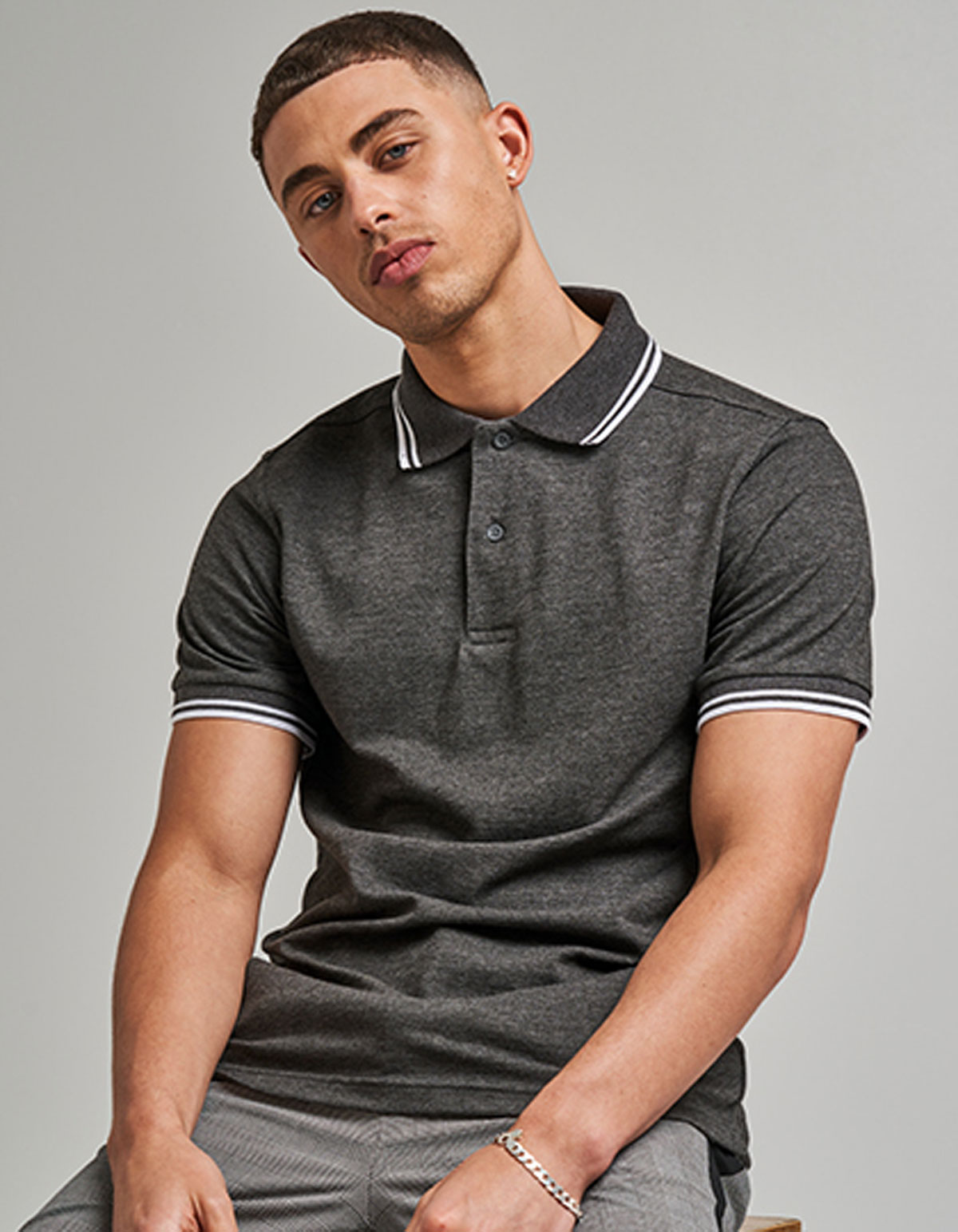 JP003-DET Stretch Tipped Polo AWDis 003