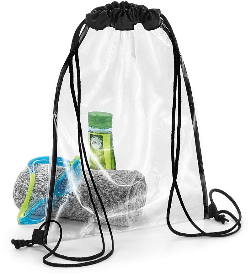 BG7-clear-black Clear Gymsac BagBase BG7