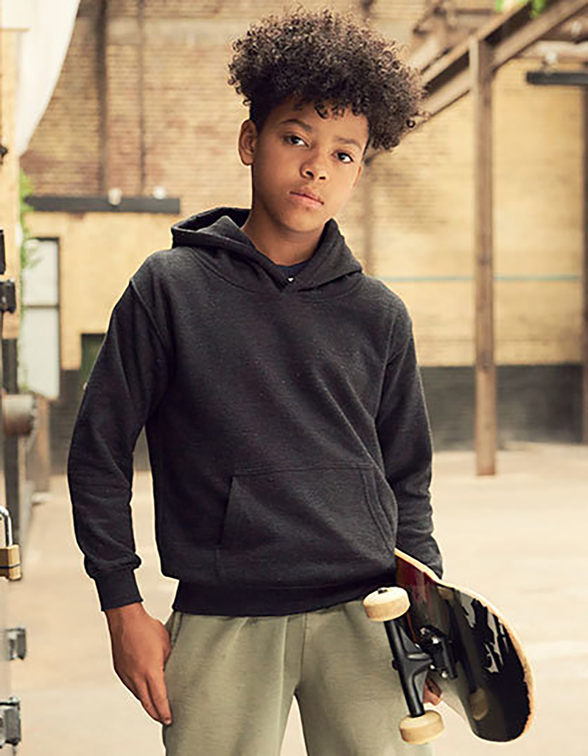 JH001K-Model-1 Kids` Hoodie AWDis JH001K