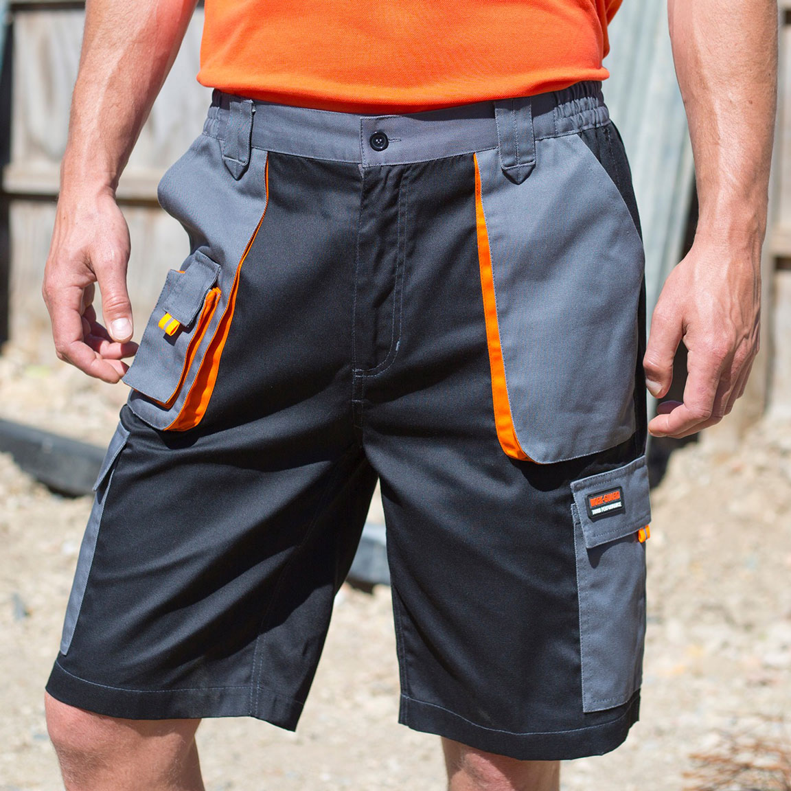 R319X_Black-Grey-Orange Lite Shorts WorkGuard RT319