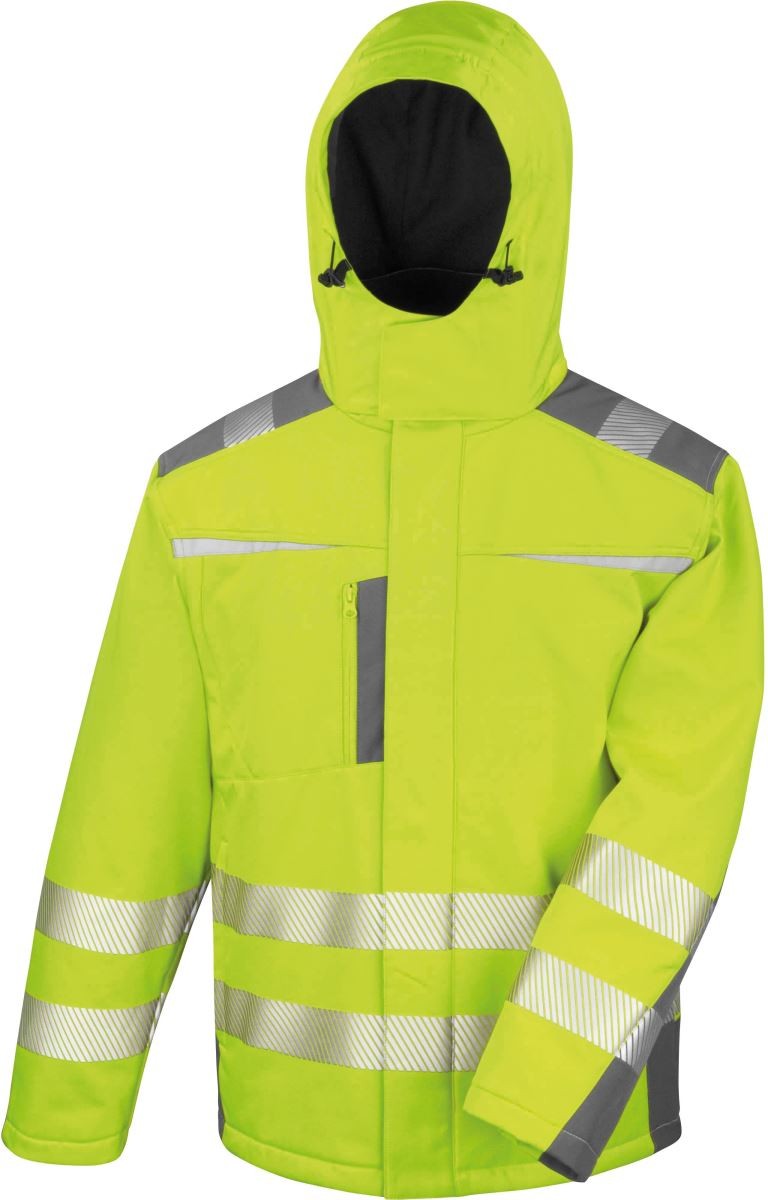 R331X-fluoryellow Workwear SoftShell Coat SafeGuard RT331
