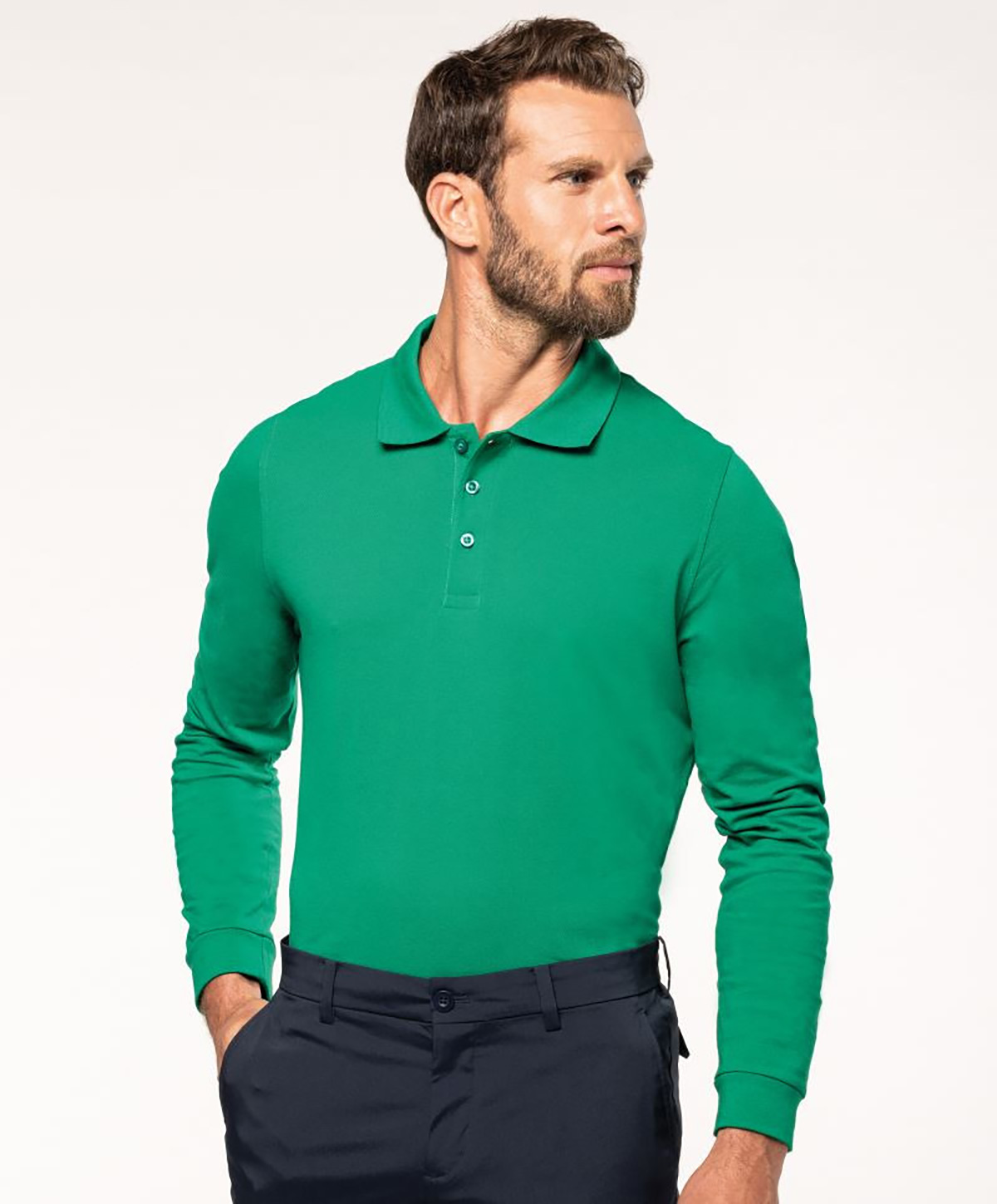 K243-Model1 Kariban K243 Polo home piqué manches longues