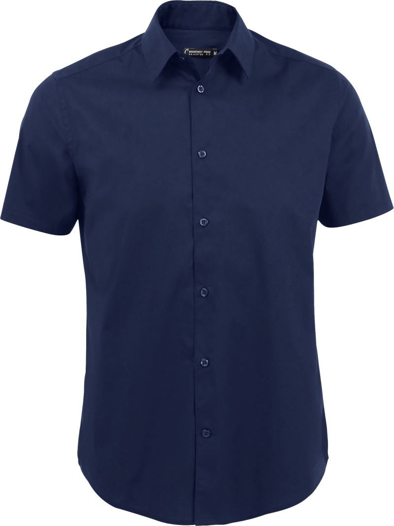 So7030-darkblue Men`s Stretch-Shirt Broadway Shortsleeve Sol's L632