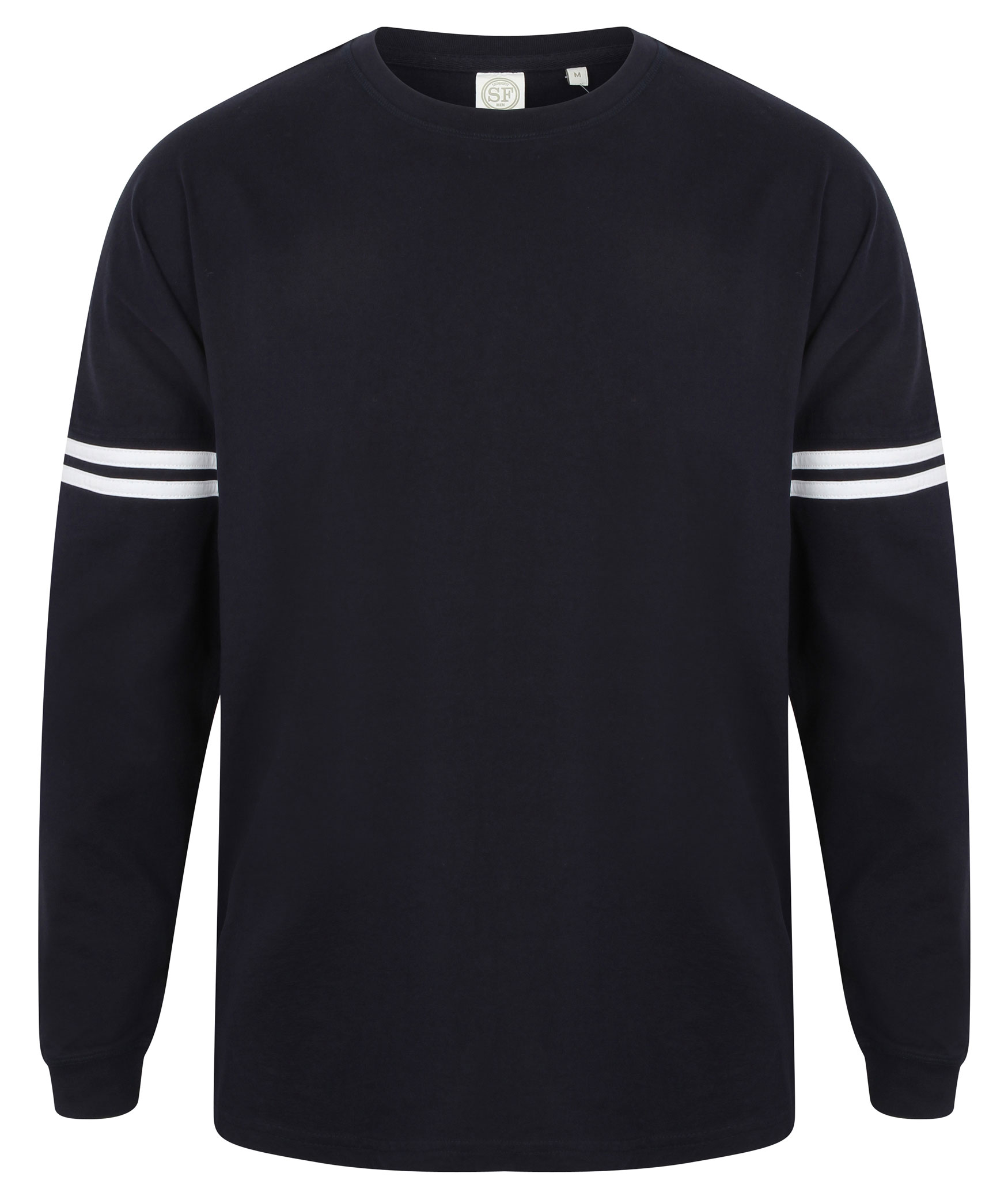 SF514_O-NAVYWHITESTRIPE_TORSO_FRONT black/ white