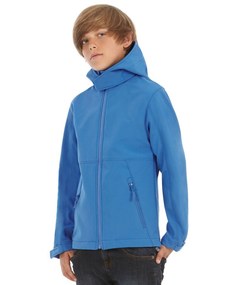 0969-Kids-Hooded-Softshell-DET azure