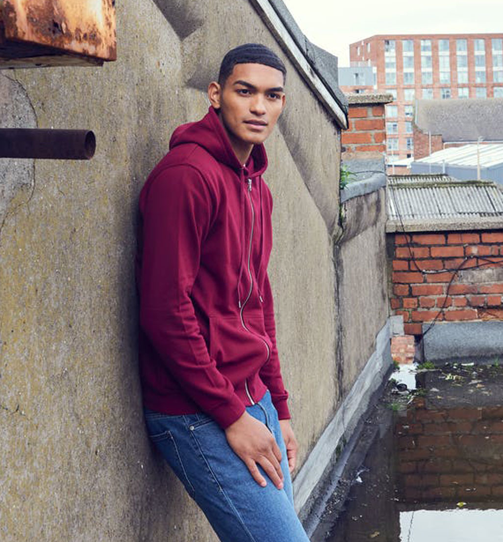 JH250_Burgundy-8 Organic Zoodie Just Hoods JH250