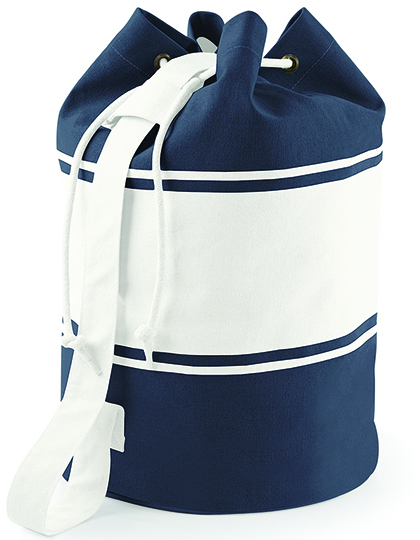 QD27-navy-natural Canvas Duffel Quadra QD27